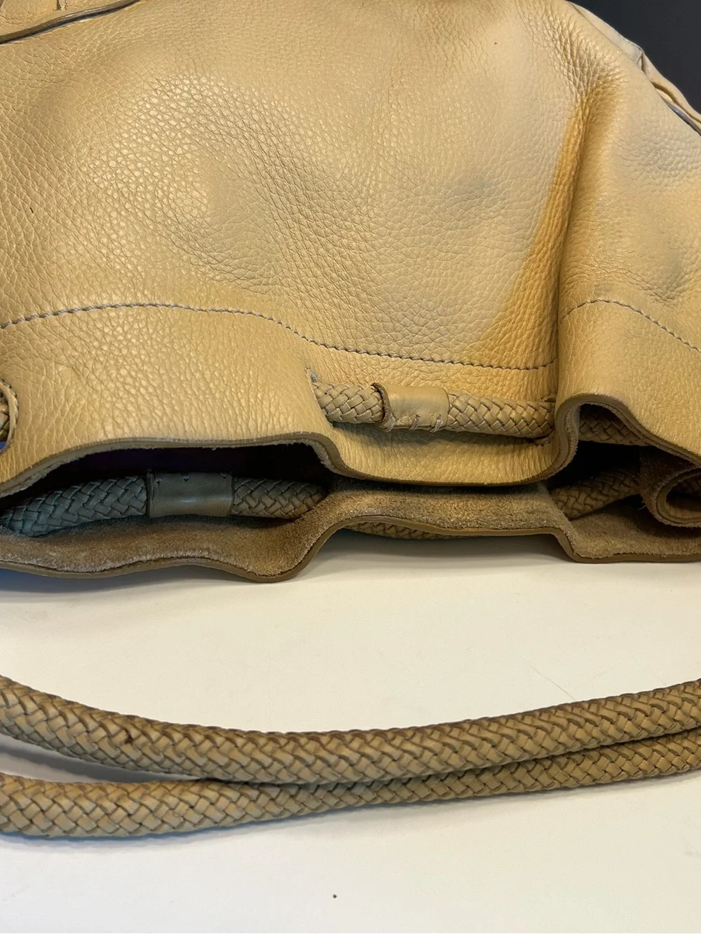 Cole Haan Leather Shoulder Hobo Bag - Tan